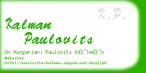 kalman paulovits business card